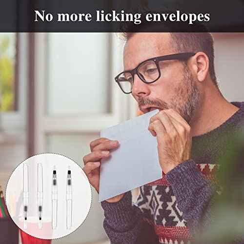 4Pcs Envelope Moistener, Envelope Wetter Envelope Sealers, Envelopes Sealer Moistener with Brush Head, Pencil Style Envelope and Stamp Moisteners