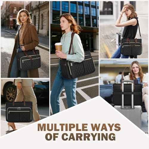 Teacher Tote Bag 15.6 Inch Laptop Bag for Women Work Bag with Accordion File Organizer Pocket & Insulated Pocket Nurse Bag