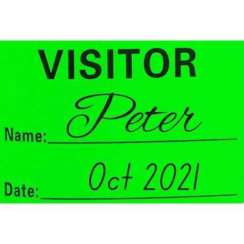 Fluorescent Green Visitor Labels - 3 x 2 inches, 1500 Labels
