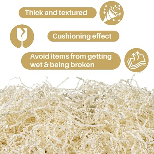 Sukh Off-white Crinkle Paper Filler - Shredded Paper, Gift Basket &