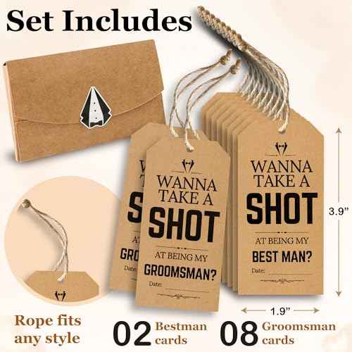 Groomsmen Proposal Gift - Wedding Groomsmen Gifts Set Of 8 Will You Be My Groomsman Cards, 2 Will You Be My Best Man Proposal Gifts, Groomsman Gifts Ideas Groomsmen Cards Take Shot Tag