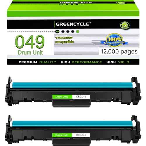 greencycle Compatible 049 Drum Kit Replacement for Canon 049 Drum Unit CRG049 use for ImageCLASS LBP112 LBP113W MF112 MF113W Printer (2-Pack)