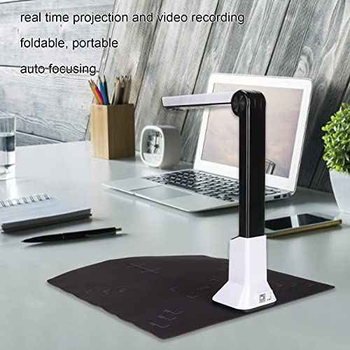 Document Camera 8MP 4K Ultra High Definition USB Document Scanner A4 Auto Focusing for Distance Learning, Video Conferencing, Remote Working, Stop Motion, etc