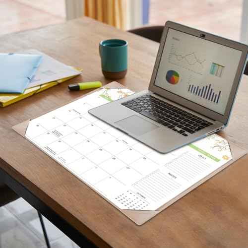 Desk Calendar 2026 with Desk Mat ? 22" x 17" Large Desk Pad Calendar Runs From Sep 2025 to Dec 2026, Floral Design Desktop Calendar with To Do List, Personal Desk Calendar Planner for Home, Office