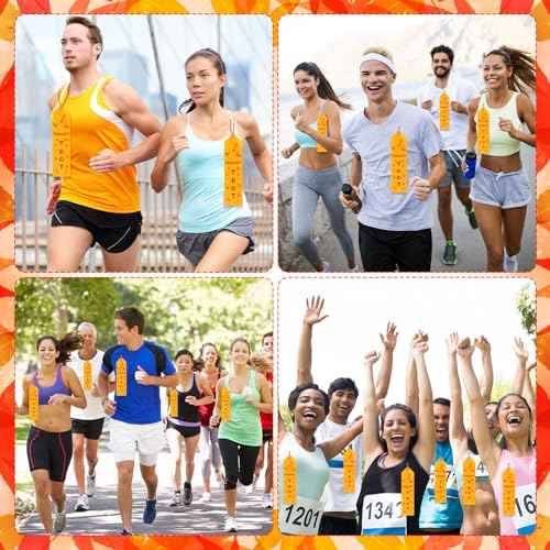 100 Pcs Thanksgiving Turkey Trot Award Ribbons Bulk 2 x 8 Inch Thanksgiving Turkey Medal Ribbons with Card and String Thanksgiving Turkey Race Prizes Ribbons for Tournament Party Family