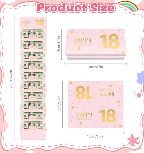 18th Birthday Pink Money Envelope Gift Set for Women & Girls - Pack of 1