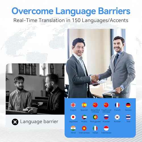 Ai Translation Earbuds Real Time, Language Translator Earbuds Support 150 Languages & Accents, LCD Touch Screen Translation Earbuds One-Year Free Subscription