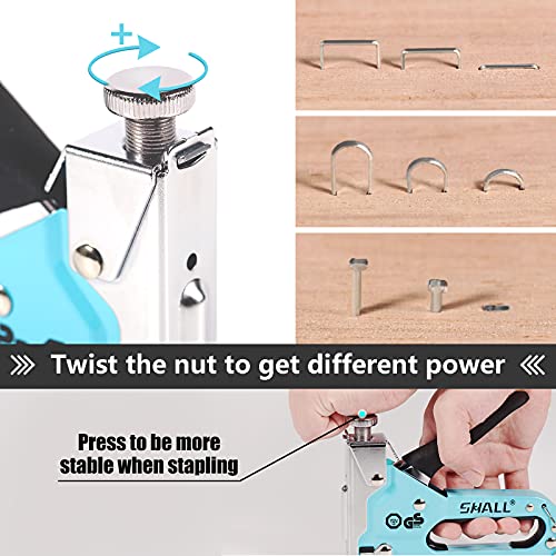 Blue 3-in-1 Heavy Duty Staple Gun Kit with 3000 Staples, Remover & Adjustable Power