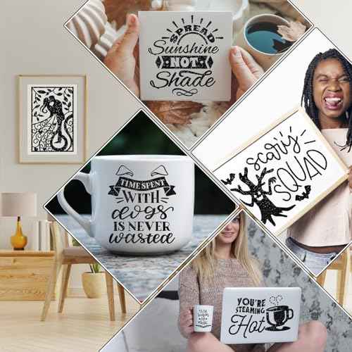 AHIJOY Black Glitter Vinyl Permanent Adhesive 12" x 5ft Glossy Sparkle Vinyl for Mug Cup DIY Project Party Decoration Sticker Car Decal