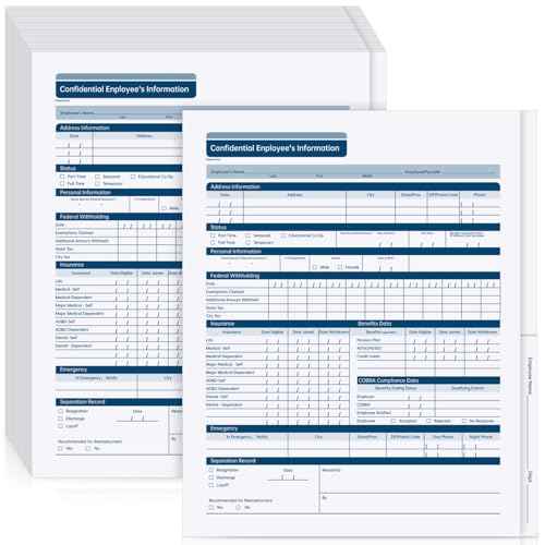 Faccito 35 Pcs Confidential Employee Record Folder Bulk Employee File Folders 9.5 x 11.5'' Payroll Record Book Personnel File Organizer for Manager Company Office Supplies Hr Staff Management