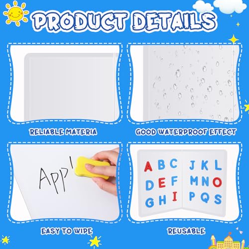 12 Pcs Folding Magnetic Dry Erase Activity Boards Foldable Magnetic Board Dry Erase Learning Project Scrum Folding Whiteboard for Students School Classroom