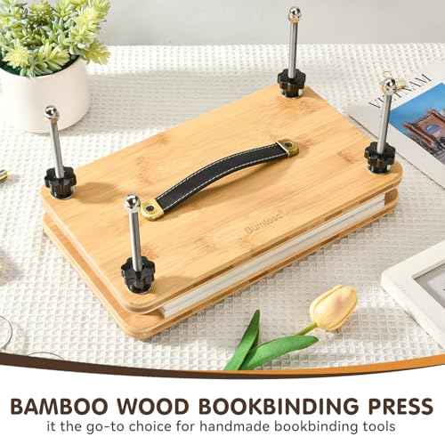 Bumtosc Book Press Wood and Bamboo Portable Book Binding Kits Tool 12.8 * 7.6Inch