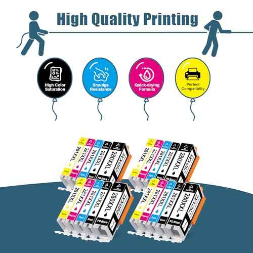PGI-280XXL CLI-281XXL Compatible for Canon Ink 280 and 281 Cartridges for Canon TR8620a Ink Cartridges for Pixma TR8620 TR8620a TS6320 TR7520 TS6120 TS6220 TS8220 TS9520, 20 Pack 280 281 Ink
