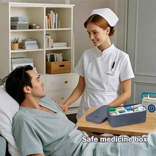 Medication Lock Box,Small Lockable Storage Box with Combination Code for Phone,Medicine Safe,Food, Home,Refrigerator,Office,Personal Items,Travel,Gift