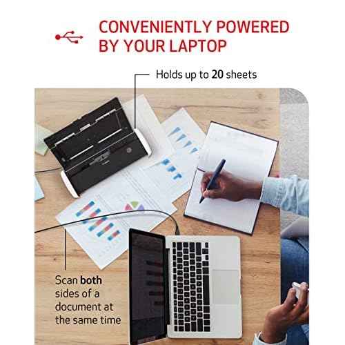 Canon imageFORMULA R10 - Portable Document Scanner, USB Powered, Duplex Scanning, Document Feeder, Easy Setup, Convenient, Perfect for Mobile Users