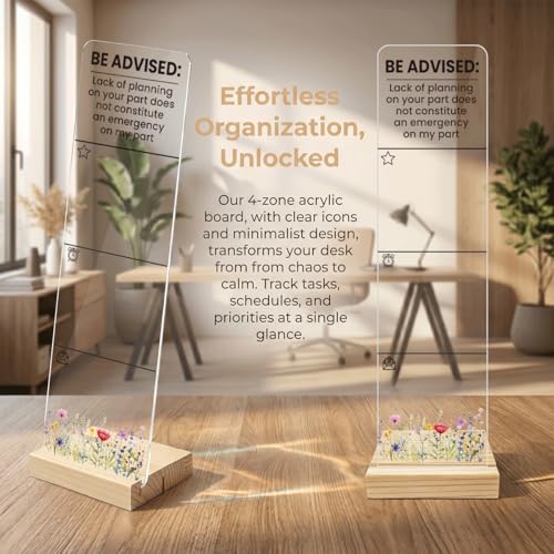ENGVZ Advised Funny Office Sticky Notes Monitor Memo Board with Removable Wooden Base