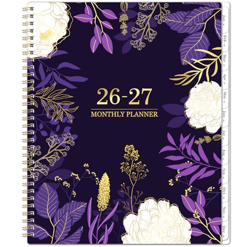 2026-2027 Monthly Planner - 2 Year Monthly Planner/Calendar 2026-2027, Jan 2026 - Dec 2027, 11" x 9", 24 Months, Tabs, Back Pocket, Holidays, Twin-Wire Binding, Note Pages