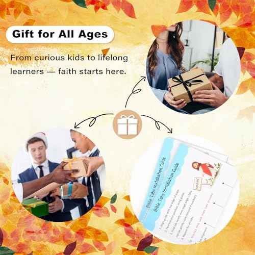 Bible Tabs Laminated Bible Tabs for Women, Kids, Men, Mini Jesus Theme, Easy to Read, 66 Book Tabs and 9 Blank Tabs