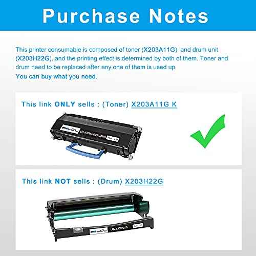 LCL Remanufactured Toner Cartridge Replacement for Lexmark X203A11G X203A21G X203 X203N X204 X204N (1-Pack Black)