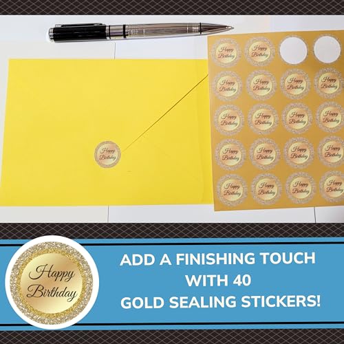 Imperial Designs 40 Pack Funny Punny Birthday Cards with Envelopes and Stickers - 20 Unique Designs - for Kids, Office, Teachers - Assorted Bulk Animal Birthday Cards (Medium, 4x6'', Blank Inside)