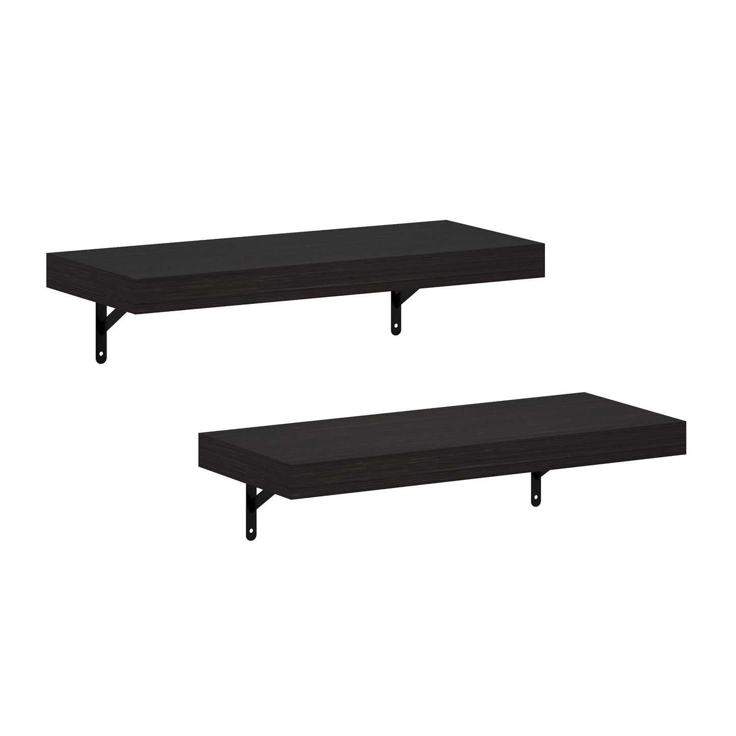 Furinno Tanna Floating Shelves for Wall Set of 2, 22-Inch Wall Shelf, Triple Thick Floating Mounted Shelf, for Bathroom, Home Office, Living Room, Tobacco Oak