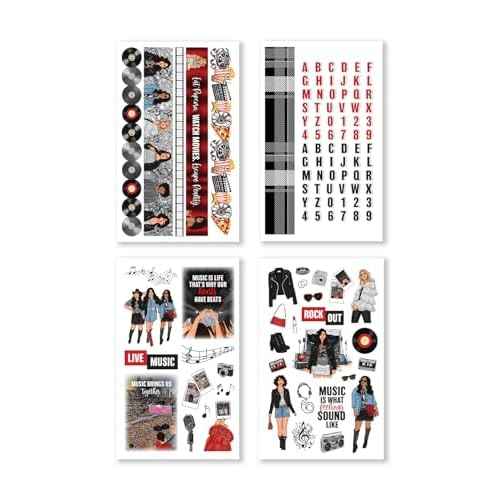Rongrong My Favorite Things Planner Sticker Book ? Stickers for Planners, Journals & Scrapbooks ? 24 Pages ? Inspired by Music Lovers & Movie Night Vibes
