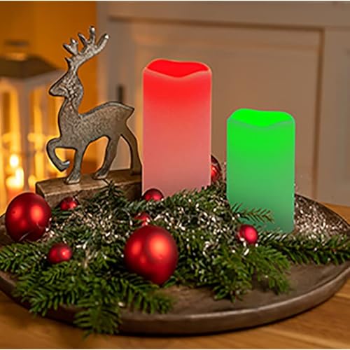 Enido Flameless Candles, Color Changing LED Candles(D: 3" x H: 4" 5" 6") Battery Operated Outdoor Waterpoof Candles Plastic Pack of 9 Flameless Pillar Candles