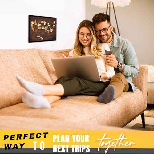 flinelife USA Travel Map, 12x10, Wooden USA Map Puzzle, Perfect For Couples and Families Gift