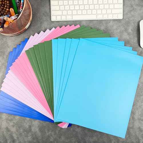 BIBRADAA¢ç 50 Packs Blue Paper Folders with Pockets,Paper Folder Surface with Waterproofing,Letter Size,Holds 100 Plus Sheets,for School,Office,Business.(50, Dark Blue)