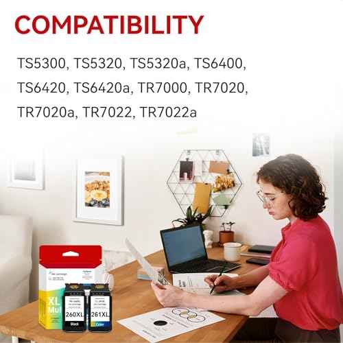 260XL 261XL Compatible for Canon 260 261 Ink Cartridges Replacement for Canon TS6420a Ink Cartridges Compatible for Canon Pixma TS6420 TS6400 TR7020a TS5320 TS5320a TR7000 TS5300 TR7020 TR7022 Printer