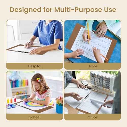 Paper Merlin Ledger Clipboards 19 x 11 Horizontal MDF 11x17 Clipboard Landscape Legal Size Paper with Large Clip 3 Pack
