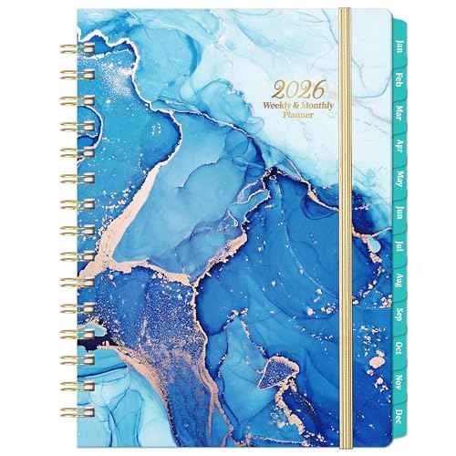 2026 Planner - Planner 2026, January 2026 - December 2026 Weekly and Monthly, 8.5" x 6.4", with Elastic Closure, Back Pocket + Thick Paper