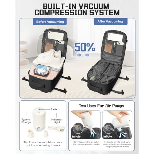 WONHOX Large Travel Backpack Carry on Flight Approved Laptop Work Business Backpack for Women Men Mochila de Viaje