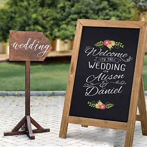 A Frame Chalkboard Sign 20¡± x 30¡± Large Chalkboard Easel Wooden Sidewalk Standing & Hanging Chalk Board Display for Restaurant,Farmhouse or Wedding Party Guide