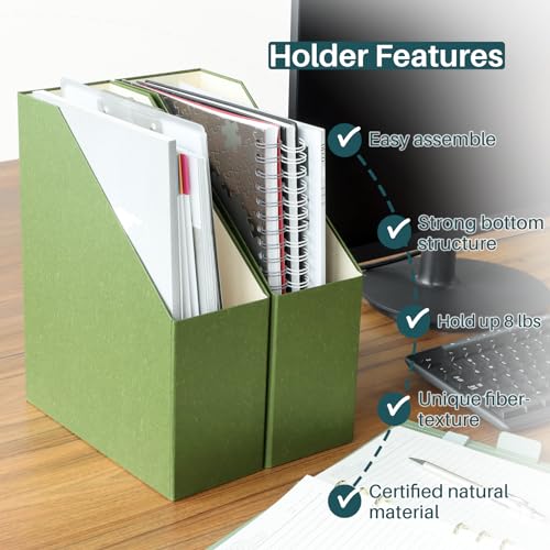 LifeSto Leaf Green 2-Pack Magazine & File Holders - Desk & Office Organizer