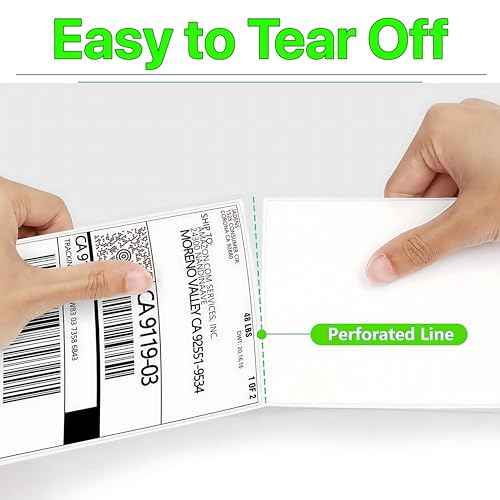Fanfold [4 x 6 inch] x [3000 Labels] Thermal Stack Direct White Strong Adhesive Perforated Postage Shipping Printer Compatible with Zebra SNBC Epson Rollo (3000 Labels, Fanfold)