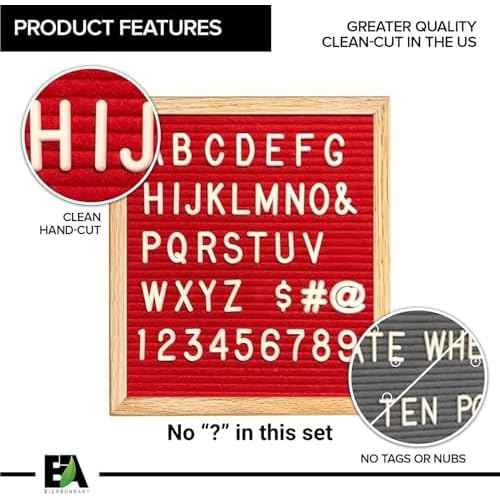 Letter Board Letters - 1 Inch Letters in Organizer Case - Pre-Cut & Sorted Plastic Characters 300 Pieces - Home-Office-School Decor - For Felt Letterboard