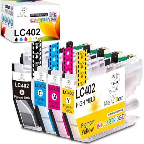 Miss Deer LC402 Ink Cartridges, Compatible Replacement for Brother LC402 LC 402 LC402XL High Yield Work for Brother MFC-J6540DW MFC-J5340DW MFC-J6740DW MFC-J6940DW Printer (4-Pack, 1BK1C1M1Y)