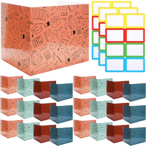 Crtiin 24 Pcs Desk Dividers for Students Privacy Folders Dark Color - Cardboard Classroom Desk Privacy Shields