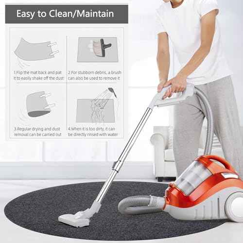 Office Chair Mat, 39"x39" Round Floor Protector Mat for Very Low Flat or No Pile Carpet/Hardwood Floor, Multi-Purpose Desk Chair Mat Rug£¨Dark Grey£©