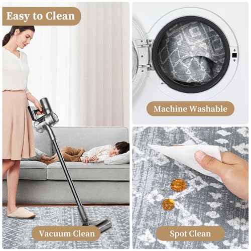 Office Chair Mats for Hardwood Floor, 36"X48" Desk Chair Mat for Hard Floor, Gaming Computer Chair Mat Office Rug for Rolling Chairs, Low Pile Carpet Under Chair Floor Protector, Grey Trellis