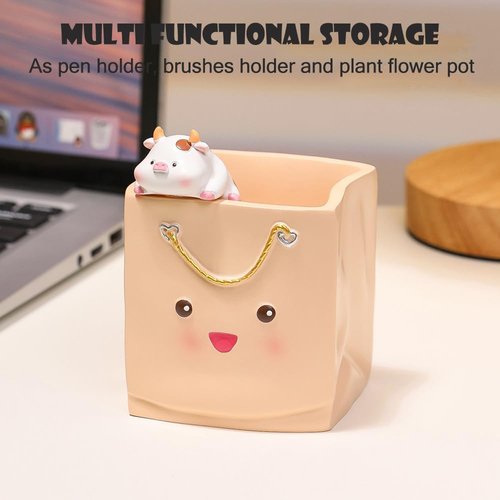 Gosyfeti Pen Holder for Desk Cute, Creative Pencil Cup Organizer for Kids, Cosmetic Brushes Storage Desktop Decoration for Home Office School