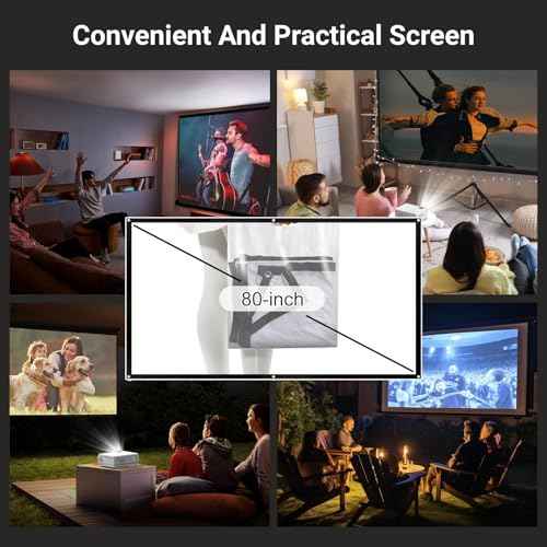 4K Projector with 5G WiFi and Two-Way Bluetooth, Native 1080P Portable Outdoor Movie Projector, Mini Projector Compatible with HDMI, USB, Smartphone (1080P Projector)