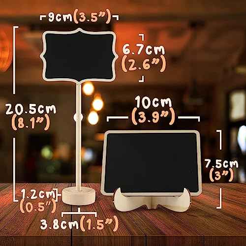 Mini Chalkboard Signs 30 Pack, Small Food Labels or Name Cards for Party Buffet Table with Wooden Stand for Wedding, Baby Shower, Mimosa Bar Supplies and Charcuterie Boards Accessories with 2 Pens