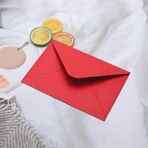 Regine Switzerland A7 Red Envelopes - 50 Pack V Flap 5x7 Invitations for Graduation, Baby Shower, Wedding