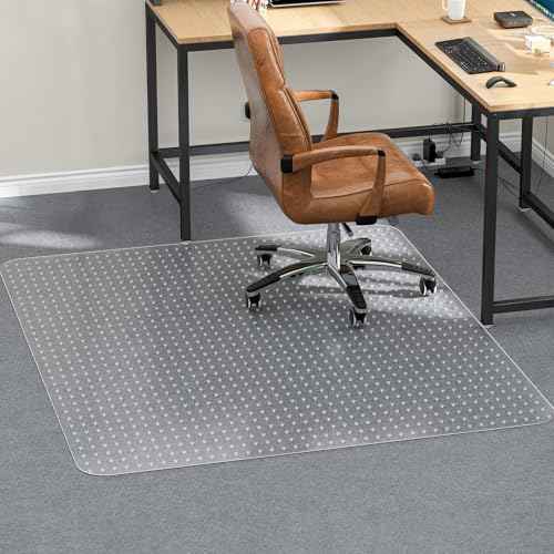 Tonaus Office Chair Mat for Carpet, 45"¡¿54" Protector Mat Non-Slip PVC Home Office Chair Mat, Rectangular Floor Protectors for Chairs, Transparent Carpet Protector