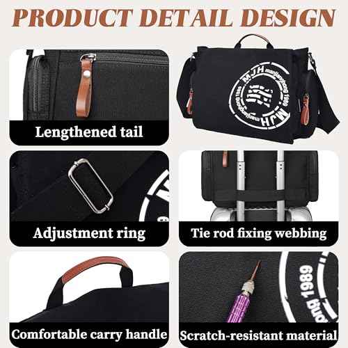 FSD.WG Satchel Messenger Bag for Men Canvas,Travel Shoulder bag 13.5" Laptop Bags