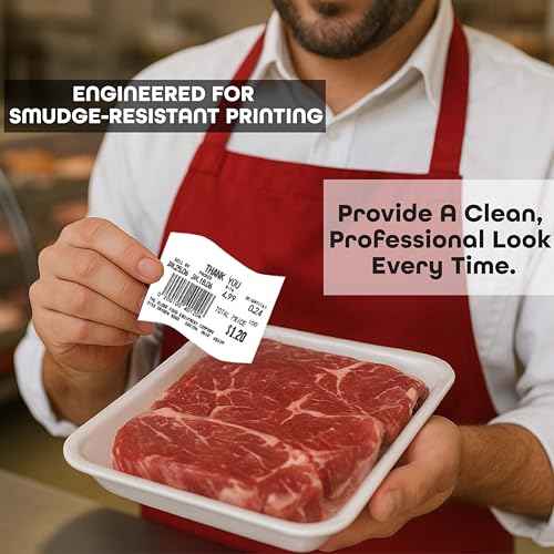 Aquos C.A.S 8051 Printing Scale Label, 58 x 100 mm, Blank Printing Labels with Continuous Strip, 100 Pieces Per Roll (12 Rolls)
