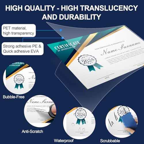 33 PCS Laminating Sheets 9¡±x11.5¡±, Thermal Laminating Pouches, 3mil Plastic Paper Laminate Sheets, Laminator Sheets Plasticized Craft Office and School Supplies, Lamination Sheets for 8.5¡±x11¡± Paper