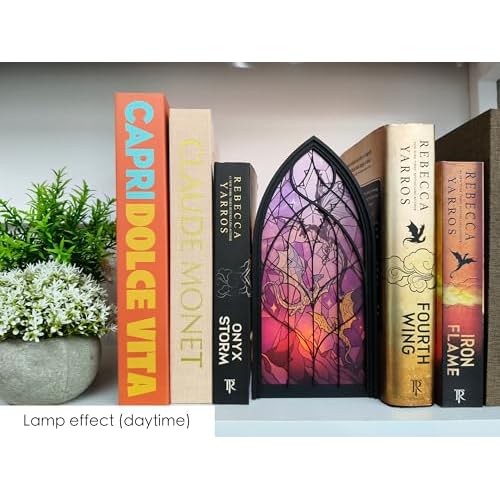TwoDays 4th Wing Inspired Book Nook ? Fantasy Dragon Merch Bookshelf Decor for Book Lovers, Gifts for Bookish Collectors Library (Black)